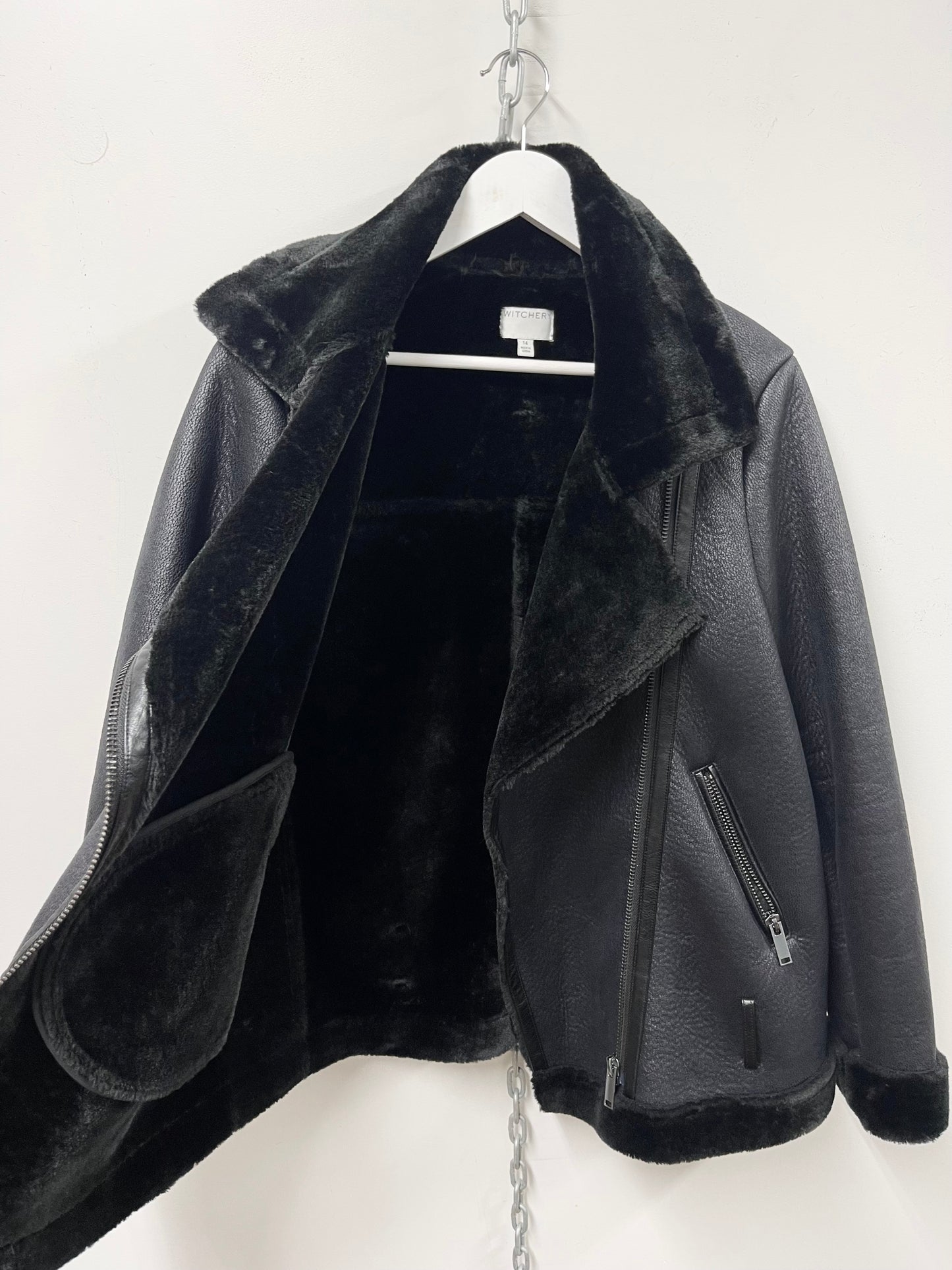 MAX  | Faux Shearling Moto Jacket