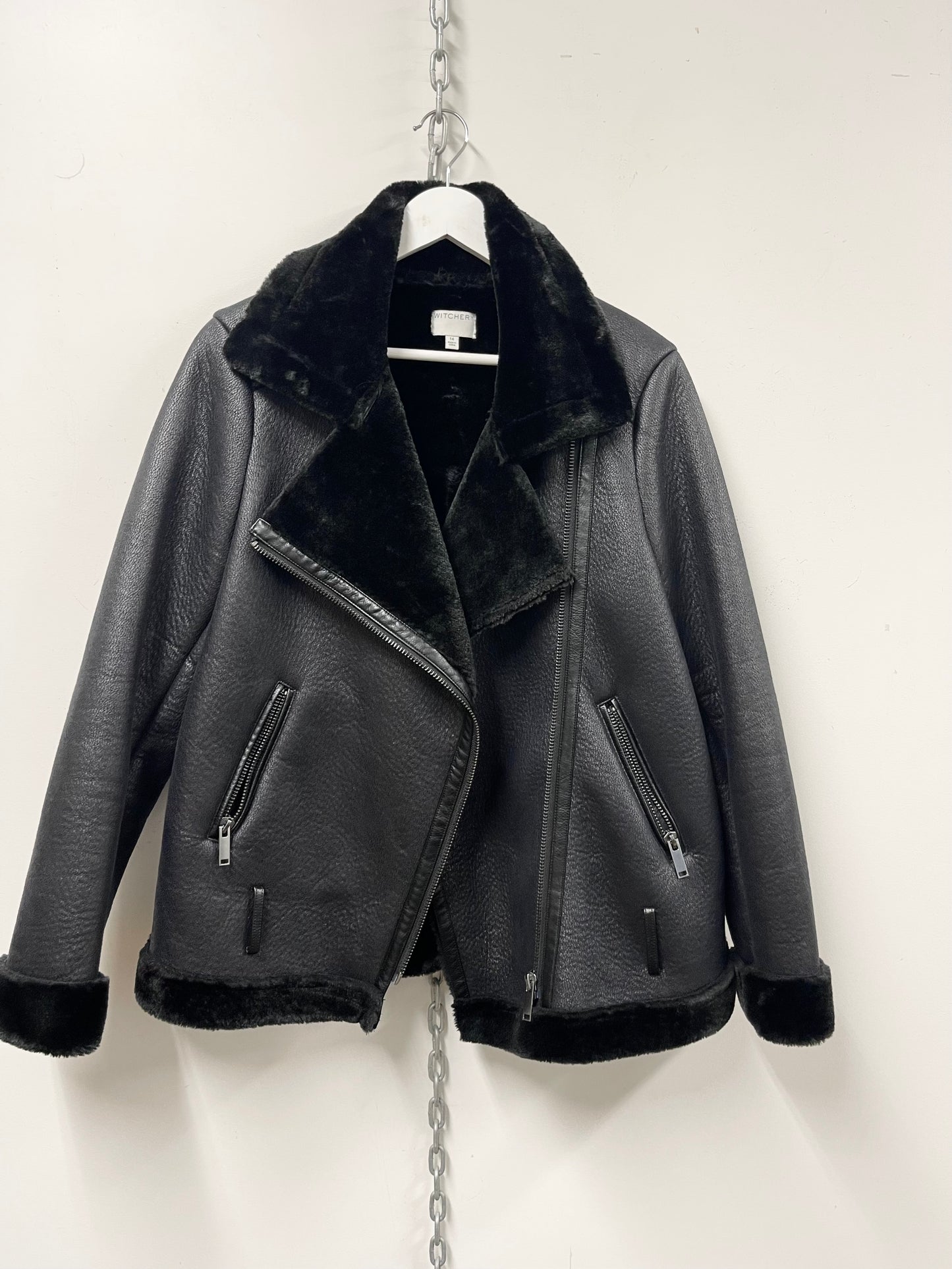 MAX  | Faux Shearling Moto Jacket