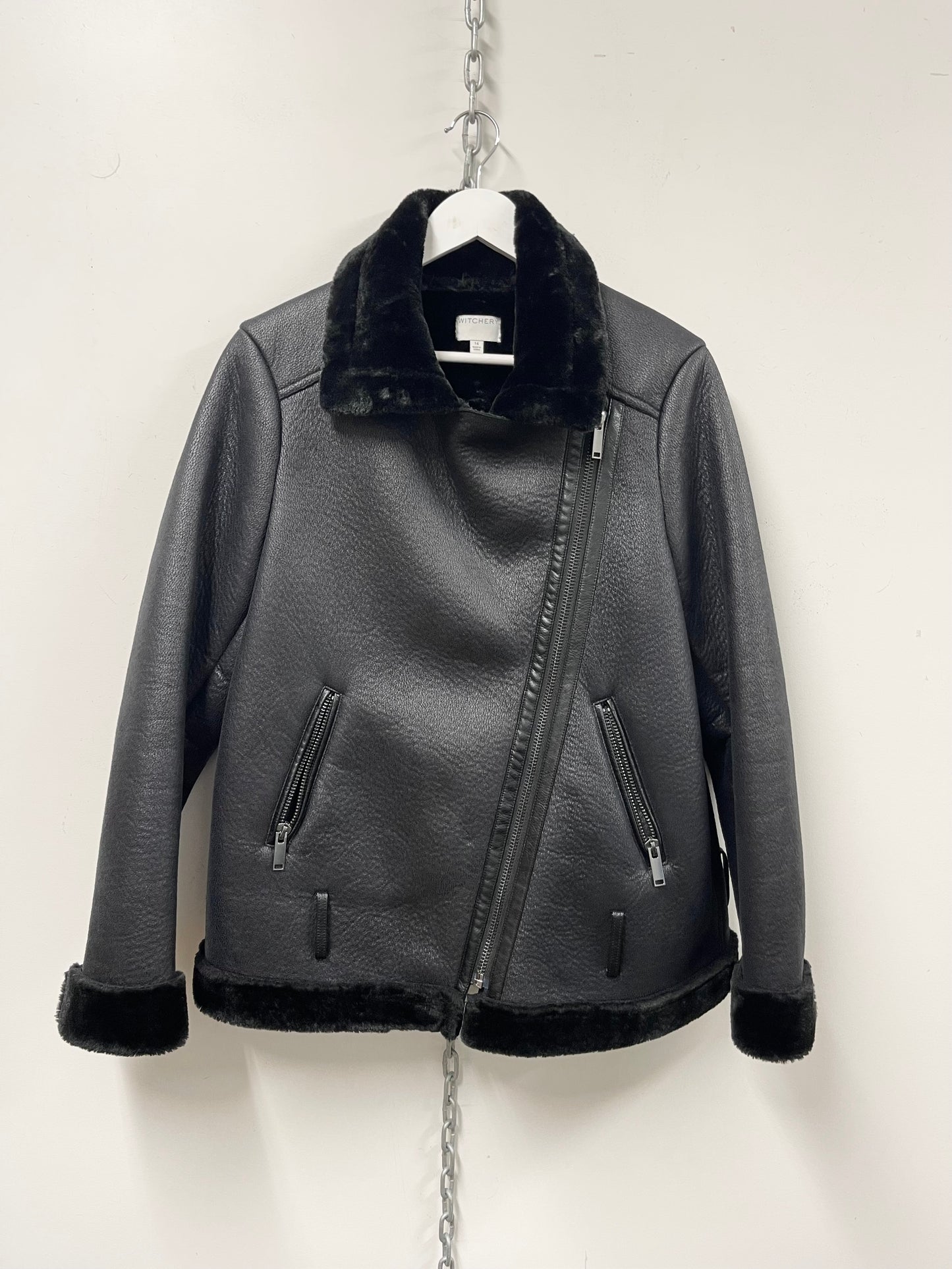 MAX  | Faux Shearling Moto Jacket