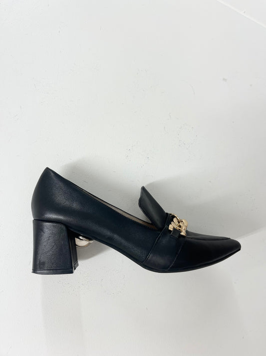 JO MERCER | Black Heeled Loafers