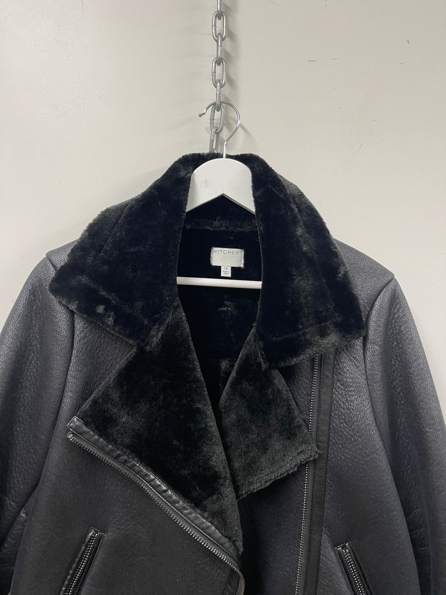 MAX  | Faux Shearling Moto Jacket