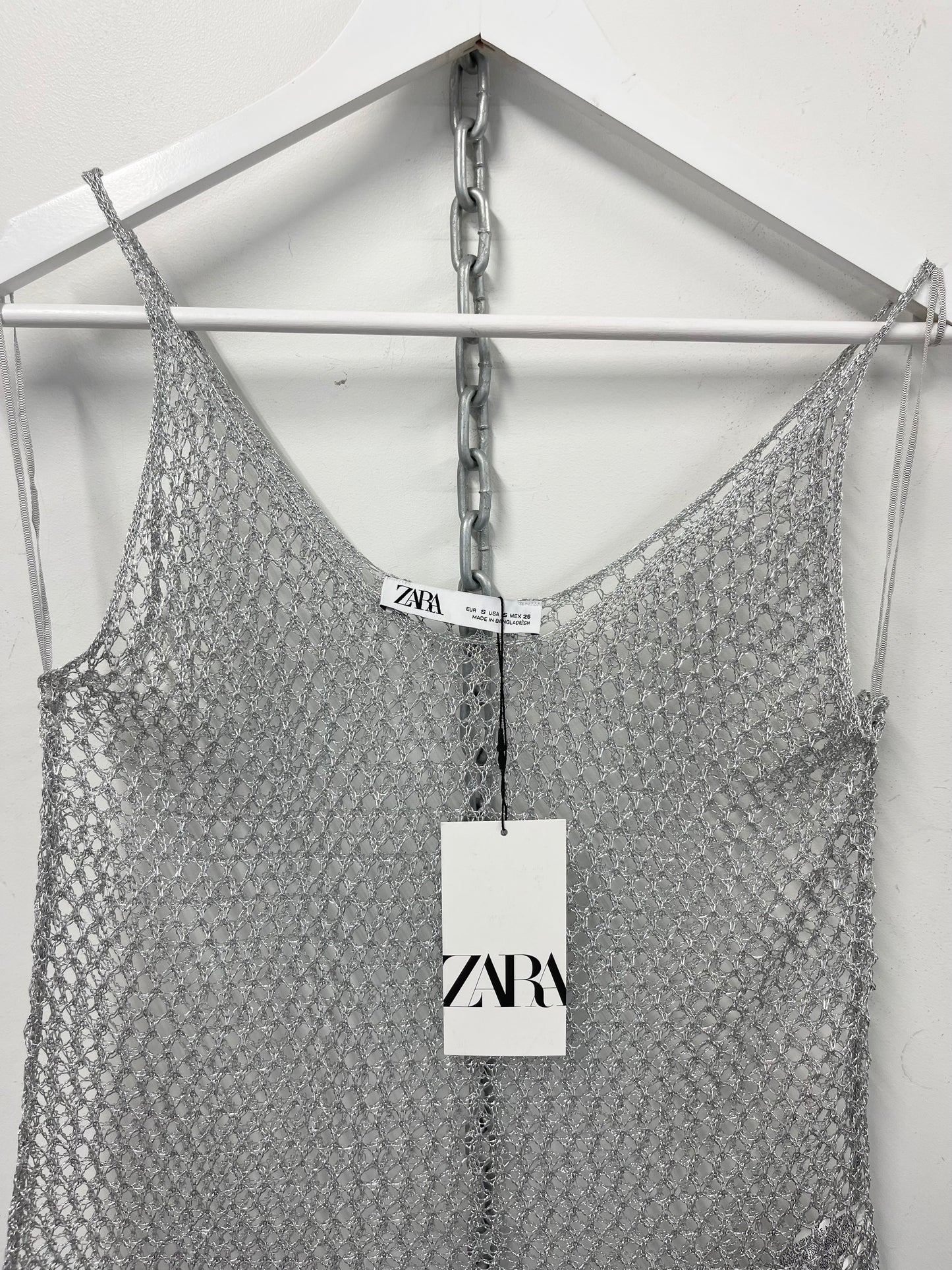 ZARA |Metallic Mesh Top