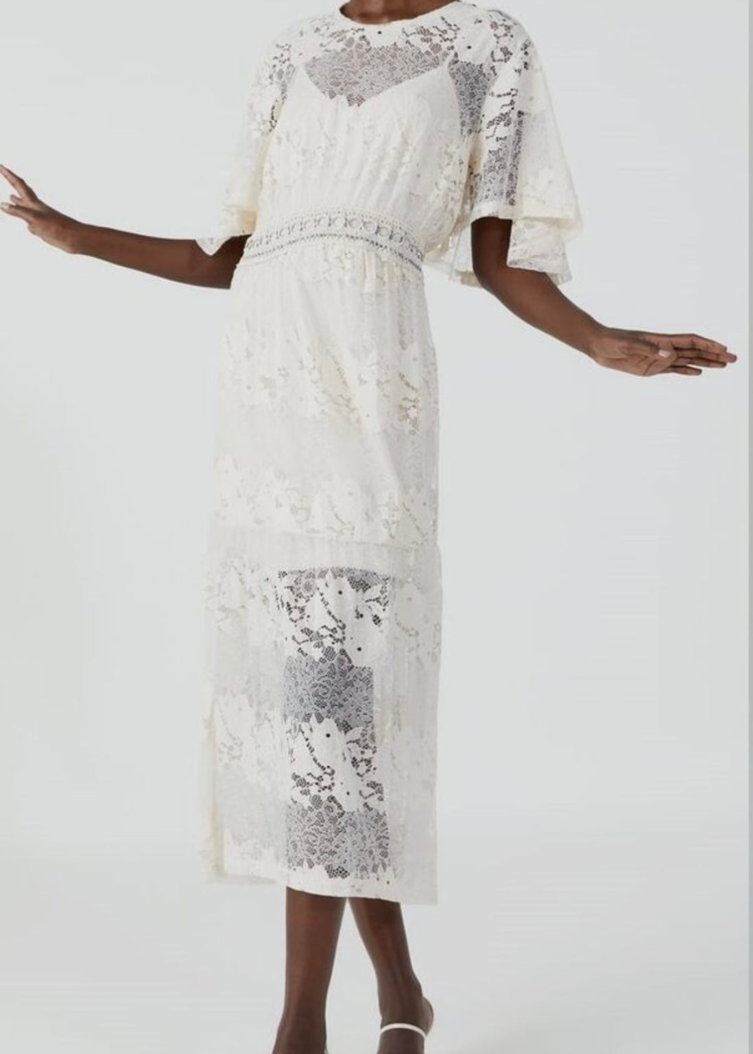 ZARA | Bohemian Flutter Sleeve Lace Dress