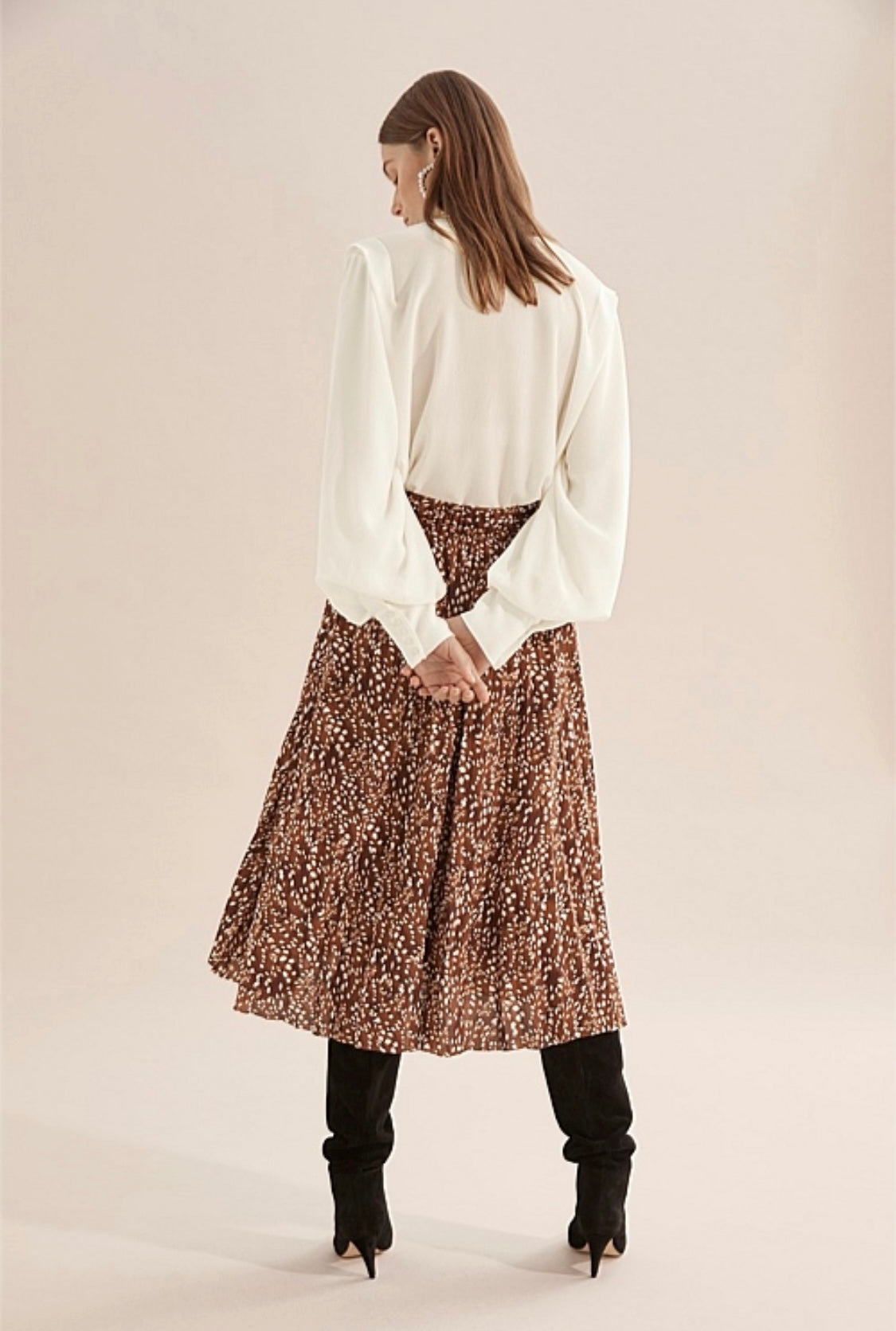 COUNTRY ROAD | Chestnut Print Pleat Skirt