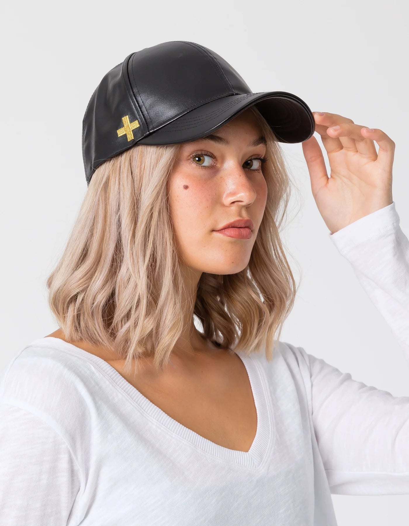 Stella & Gemma Black Faux Cap